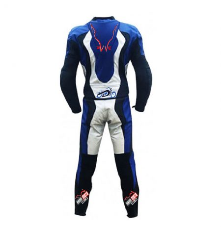Daim moto Blue Motorbike racing leather suit