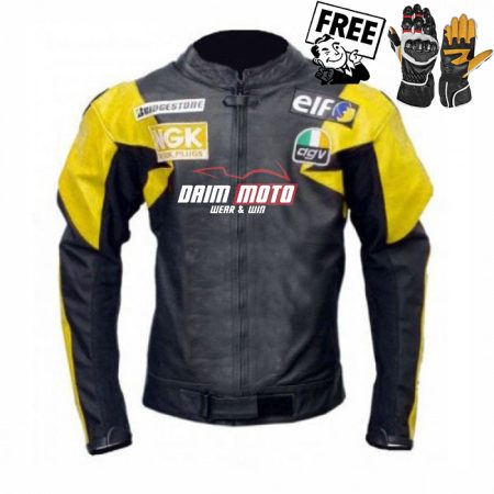 daim moto classic leather jacket